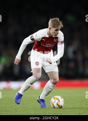 Arsenal's Emile Smith Rowe during the Europa League, Group E match at the Emirates Stadium, London. Picture date: 8th November 2018. Picture credit should read: David Klein/Sportimage  via PA Images Stock Photo