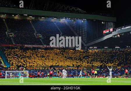 BSC Young Boys fans during the UEFA Champions League match at Old Trafford, Manchester. Picture date 27th November 2018. Picture credit should read: Matt McNulty/Sportimage via PA Images Stock Photo