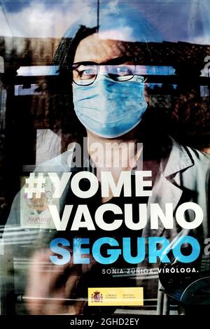 Vaccination campaign poster, Catalonia, Spain. Stock Photo