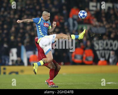 Marek Hamsik of Napoli during the UEFA Champions League Group C match at Anfield Stadium, Liverpool. Picture date 11th December 2018. Picture credit should read: Andrew Yates/Sportimage via PA Images Stock Photo