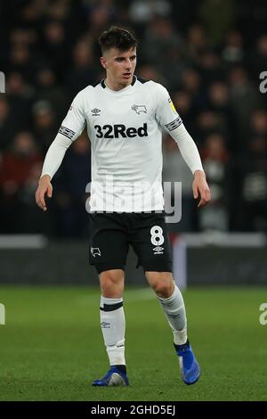 Mason Mount of Derby County during the Sky Bet Championship match at the Pride Park Stadium, Derby. Picture date: 17th December 2018. Picture credit should read: James Wilson/Sportimage via PA Images Stock Photo