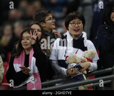 Tottenham fans during the Carabao Cup Semi Final First leg match at Wembley Stadium, London. Picture date: 8th January 2019. Picture credit should read: David Klein/Sportimage via PA Images Stock Photo