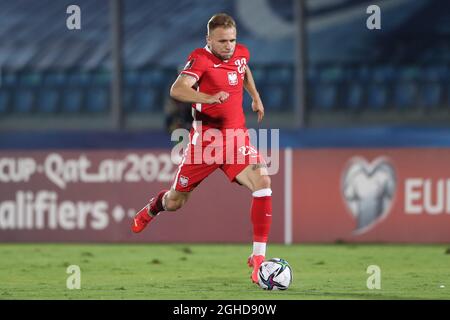 Serravalle, Italy, 5th September 2021. Tymoteusz Puchacz of Poland during the FIFA World Cup qualifiers match at San Marino Stadium, Serravalle. Picture credit should read: Jonathan Moscrop / Sportimage Stock Photo