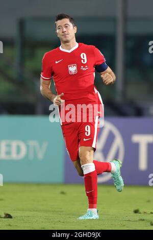 Serravalle, Italy, 5th September 2021. Robert Lewandowski of Poland during the FIFA World Cup qualifiers match at San Marino Stadium, Serravalle. Picture credit should read: Jonathan Moscrop / Sportimage Stock Photo