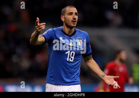 Leonardo Bonucci of Italy during the UEFA Nations League match at the San Siro Stadium, Milan. Picture date: 17th November 2018. Picture credit should read: Jonathan Moscrop/Sportimage via PA Images Stock Photo