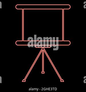 Neon business presentation board red color vector illustration flat style light image Stock Vector