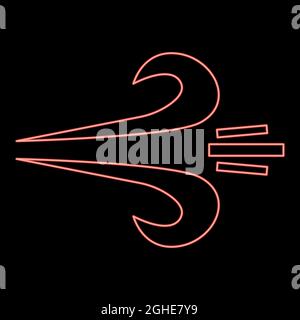 Neon wind red color vector illustration flat style light image Stock Vector