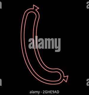 Neon sausage red color vector illustration flat style light image Stock Vector