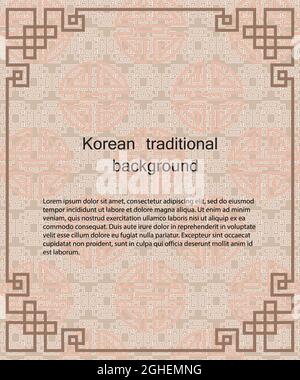 Korean traditional pattern background banner. Vector Design. Stock Vector