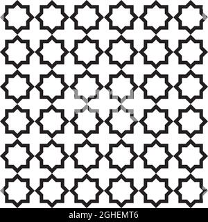 A simple geometric pattern. Black and white. Arabic style. Stock Vector