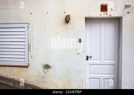 Portlligat, Spain, July 2018. Doors in Portlligat, a small village in Catalonia, Spain where the Salvador Dalí House Museum is located. Stock Photo