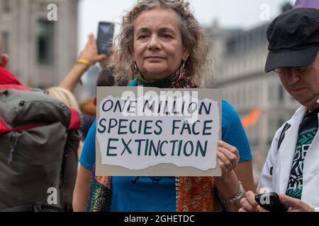 LONDON, ENGLAND - September 04 2021, Extinction Rebellion, March for Nature