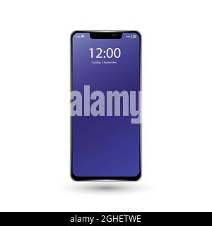 New frameless phone front black vector drawing eps10 format isolated on white background - vector Stock Vector