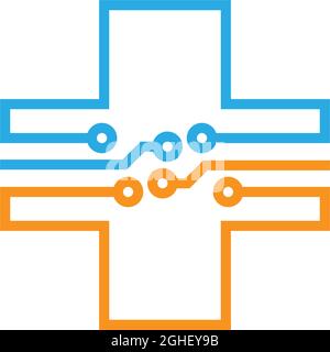 Circuit technology logo icon design vector template Stock Vector