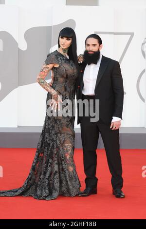 Venezia, . 06th Sep, 2021. 78th Venice Film Festival 2021, Red Carpet 'La Caja' .Pictured: Eloise Von Velvet, David Michigan Credit: Independent Photo Agency/Alamy Live News Stock Photo