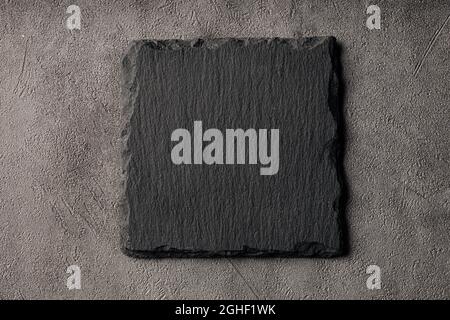 Black stone stand for dishes and glasses Stock Photo