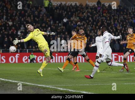 Fikayo Tomori of Chelsea scores their second goal past George Long of Hull City  during the FA Cup match at the KC Stadium, Kingston upon Hull. Picture date: 25th January 2020. Picture credit should read: Darren Staples/Sportimage via PA Images Stock Photo