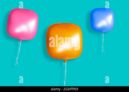 Square shaped balloons-kids party concept Stock Photo