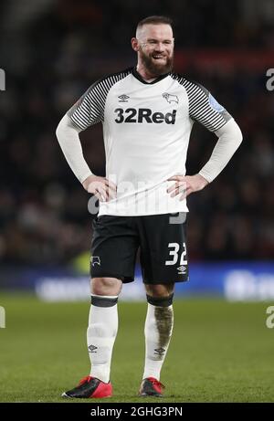 Wayne Rooney of Derby County during the FA Cup match at the Pride Park Stadium, Derby. Picture date: 5th March 2020. Picture credit should read: Darren Staples/Sportimage via PA Images Stock Photo