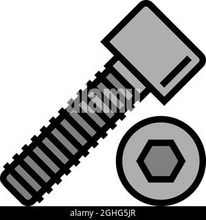 socket head screw color icon vector illustration Stock Vector