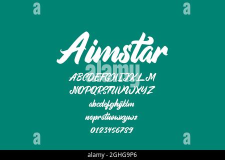 Vintage decorative font with label design and background pattern. Stock Vector