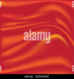 Soft red silky fabric. Silk waves. Background. Stock Vector