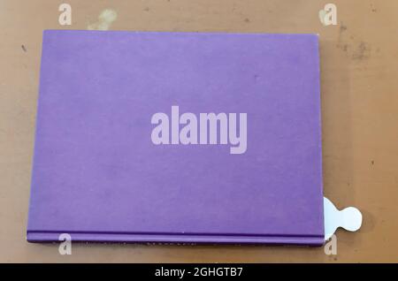 Closed Book With White Book Marker Stock Photo