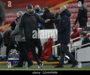 Liverpool manager Jurgen Klopp fist bumps Aston Villa's Ollie Watkins ...