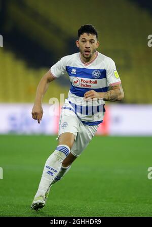 Macauley Bonne of QPR during the Sky Bet Championship match at Vicarage Road, Watford. Picture date: 1st February 2021. Picture credit should read: David Klein/Sportimage via PA Images Stock Photo
