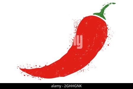 Vector illustration of chilli pepper. Vector icon of red chili pepper. Stock Vector