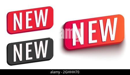 Vector set icons of new labels. New banners in realistic style. Stock Vector