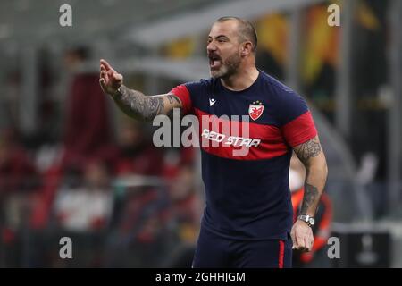 Dejan Stankovic Head coach of FK Crvena zvezda reacts during the UEFA  Europa League match at Giuseppe Meazza, Milan. Picture date: 25th February  2021. Picture credit should read: Jonathan Moscrop/Sportimage via PA