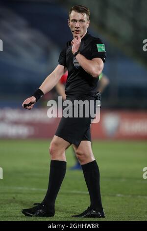 The referee Kai Erik Steen of Norway during the FIFA World Cup qualifiers match at San Marino Stadium, Serravalle. Picture date: 31st March 2021. Picture credit should read: Jonathan Moscrop/Sportimage via PA Images Stock Photo