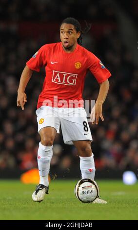 Anderson of Manchester United during Carling Cup Semi Final 2nd Leg match Manchester United v Derby County. Stock Photo