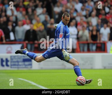 Stephen Bywater of Derby County during the Coca Cola Championship between Nottingham Forest v Derby County in London. Stock Photo