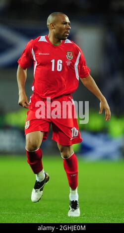 Danny Gabbidon of Wales during the International Friendly match between Wales and Scotland at Cardiff City Stadium, Wales. Stock Photo