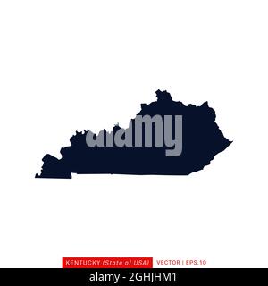 Kentucky (USA) Map Vector Stock Illustration Design Template. Vector eps 10. Stock Vector