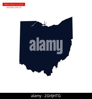 Ohio (USA) Map Vector Stock Illustration Design Template. Vector eps 10. Stock Vector