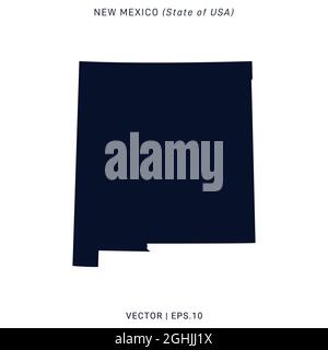 New Mexico (USA) Map Vector Stock Illustration Design Template. Vector eps 10. Stock Vector