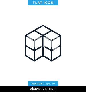 Cube Icon Vector Stock Illustration Design Template. Vector eps 10. Stock Vector