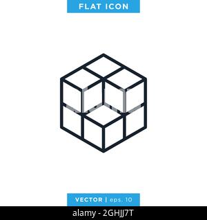 Cube Icon Vector Stock Illustration Design Template. Vector eps 10. Stock Vector
