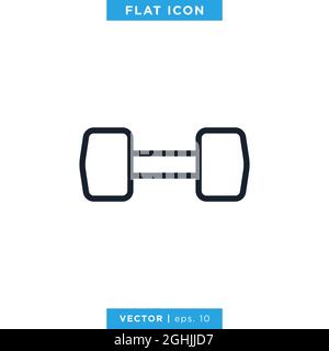 Dumbbell Icon Vector Stock Illustration Design Template. Vector eps 10. Stock Vector