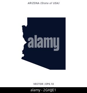 Arizona (USA) Map Vector Stock Illustration Design Template. Vector eps 10. Stock Vector