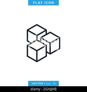 Cube Icon Vector Stock Illustration Design Template. Vector eps 10. Stock Vector