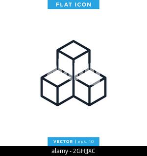 Cube Icon Vector Stock Illustration Design Template. Vector eps 10. Stock Vector