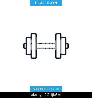 Dumbbell Icon Vector Stock Illustration Design Template. Vector eps 10. Stock Vector