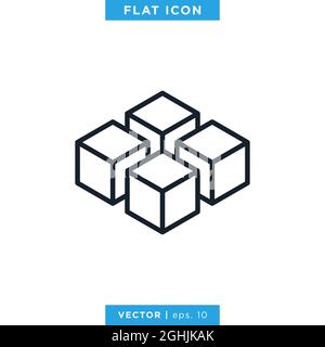 Cube Icon Vector Stock Illustration Design Template. Vector eps 10. Stock Vector