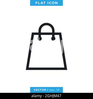 Shopping Bag Icon Vector Stock Illustration Logo Design Template. Vector eps 10. Stock Vector