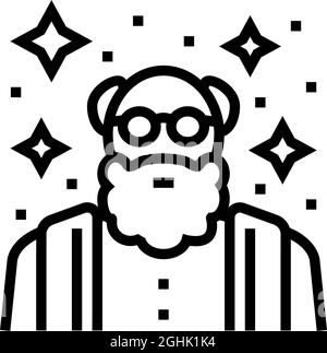 wisdom elderly man line icon vector illustration Stock Vector Image ...