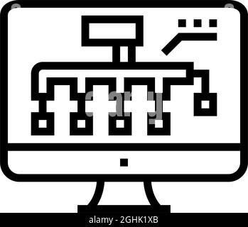 hvac layout design line icon vector illustration Stock Vector Image ...